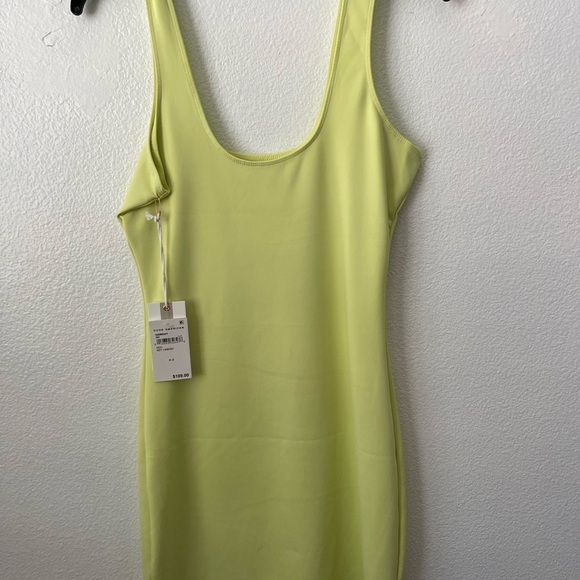 NWT Good American Stretch-Jersey Mini Dress Sz 2/Medium Key Lime wk1 - Picture 3 of 7
